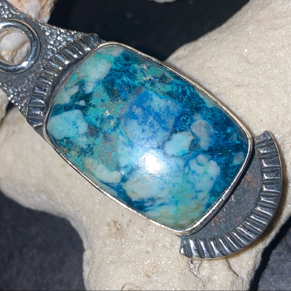 Shattuckite handcrafted pendant